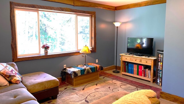 interior space featuring plenty of natural light and baseboards