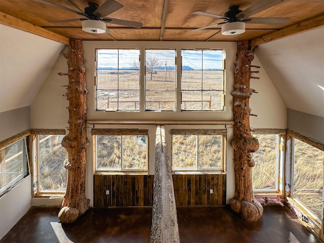 interior details featuring ceiling fan