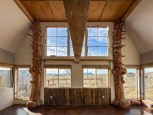 interior details with wooden walls