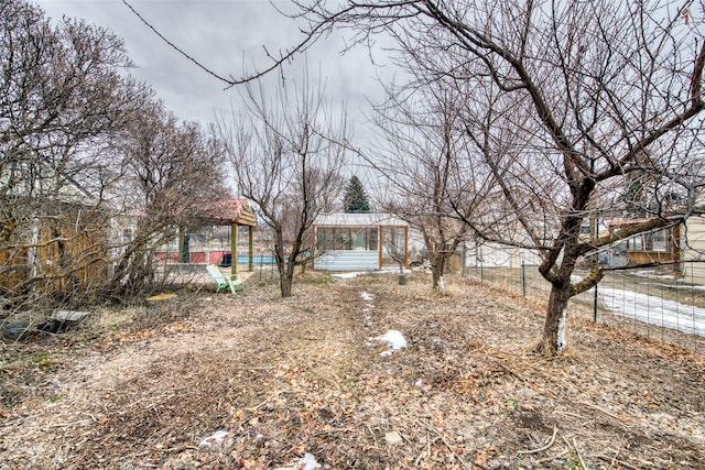 view of yard featuring fence