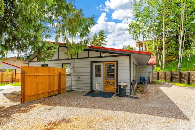 view of front of house with fence