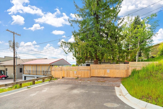 exterior space with a fenced front yard