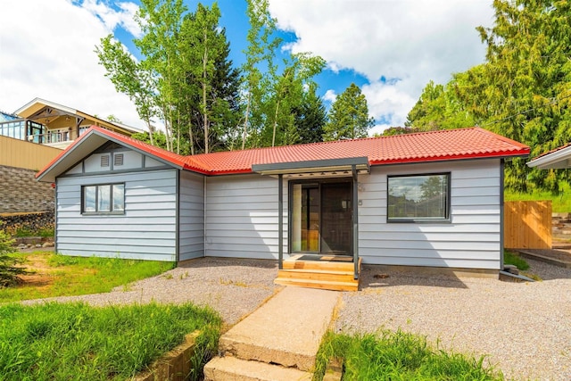 view of front of property with a tile roof