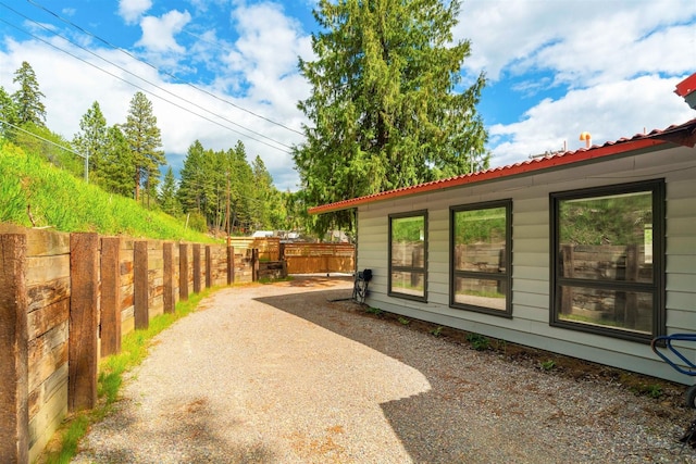 view of patio featuring fence