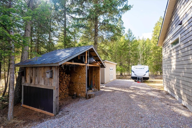 view of garage