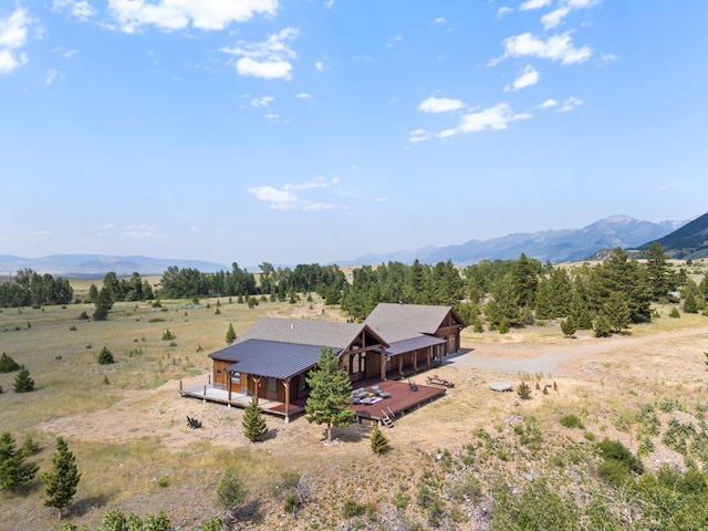 bird's eye view with a rural view and a mountain view