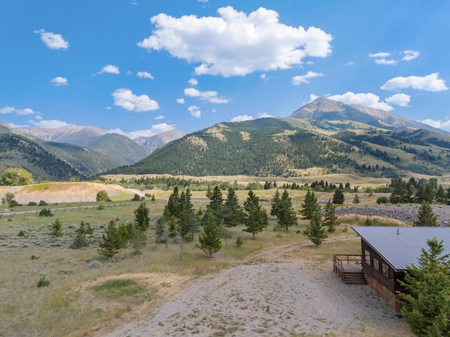 view of mountain feature featuring a rural view