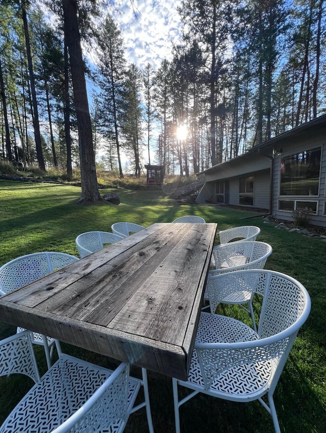 exterior space with outdoor dining area