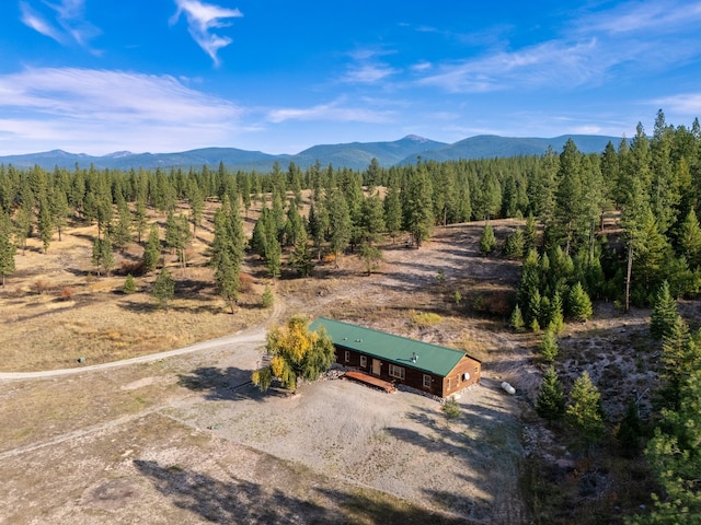 bird's eye view with a mountain view