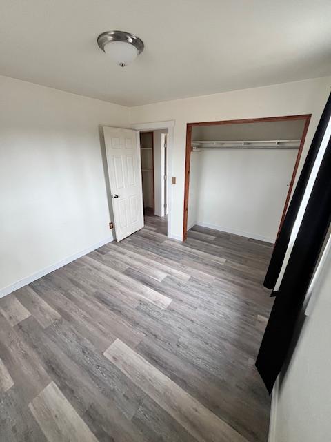 116 Happy Holw, Eureka, MT 59917 - unfurnished bedroom featuring wood finished floors and a closet