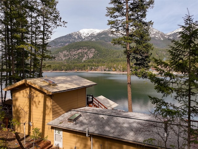 237 Lake Blaine Dr, Kalispell, MT 59901 - view of dock featuring a water and mountain view