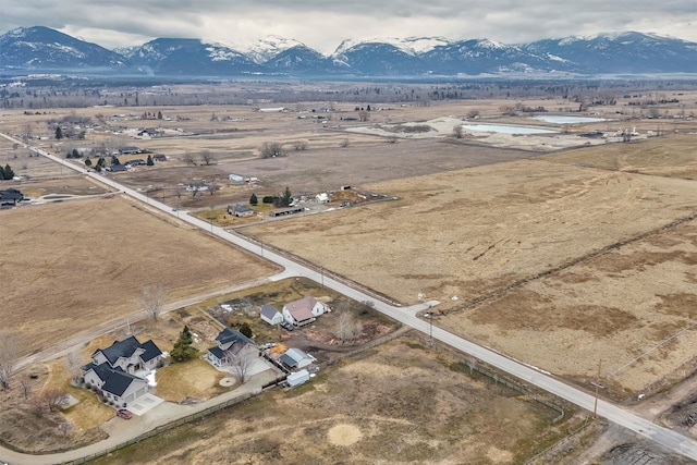 aerial view with a rural view and a mountain view