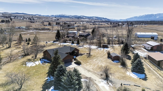 drone / aerial view with a mountain view