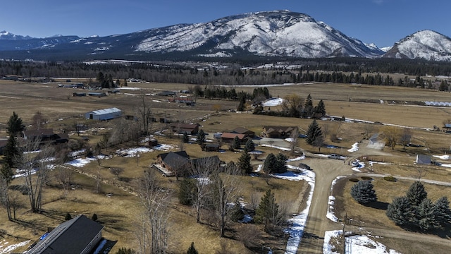 aerial view featuring a mountain view