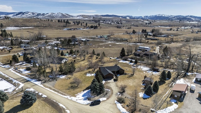 aerial view with a mountain view