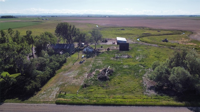 drone / aerial view with a rural view