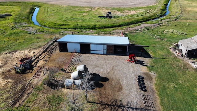 drone / aerial view with a rural view