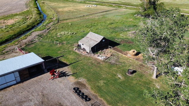 drone / aerial view with a rural view