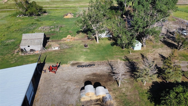 drone / aerial view with a rural view