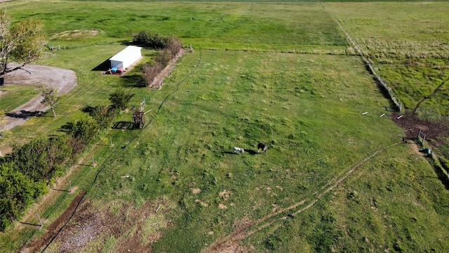 drone / aerial view with a rural view