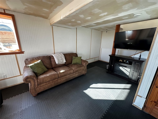 view of carpeted living area