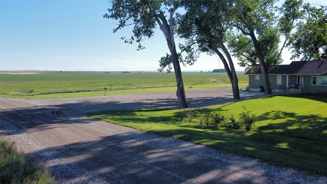 view of road featuring a rural view