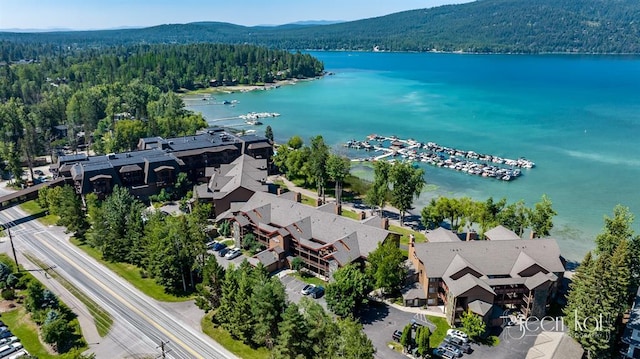 1400 Wisconsin Ave Unit 212, Whitefish, MT 59937 - bird's eye view of a water and mountain view and a forest