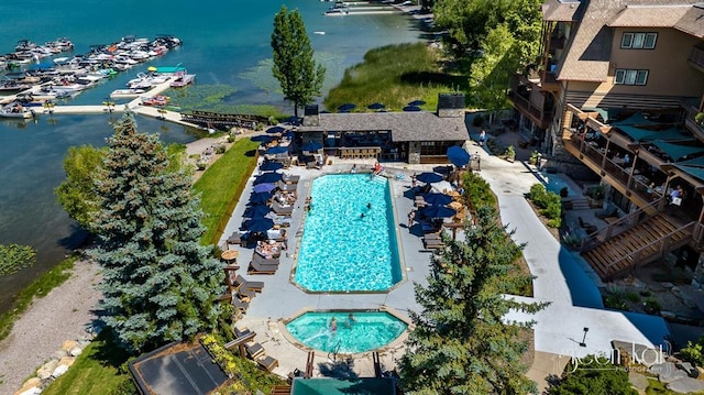 1400 Wisconsin Ave Unit 212, Whitefish, MT 59937 - drone / aerial view of a large body of water and numerous boat docks