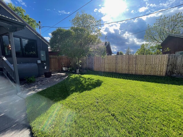 view of yard with fence