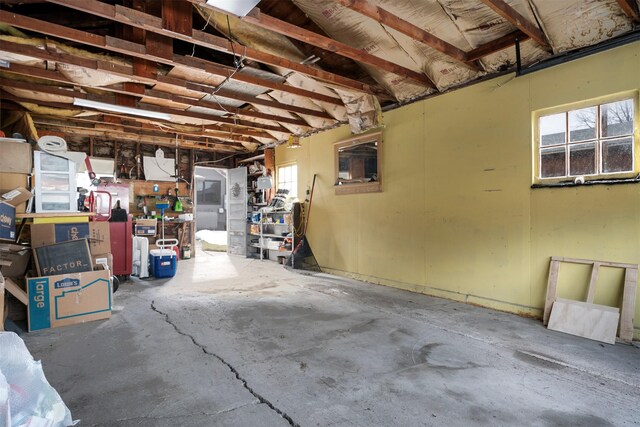 basement featuring a garage