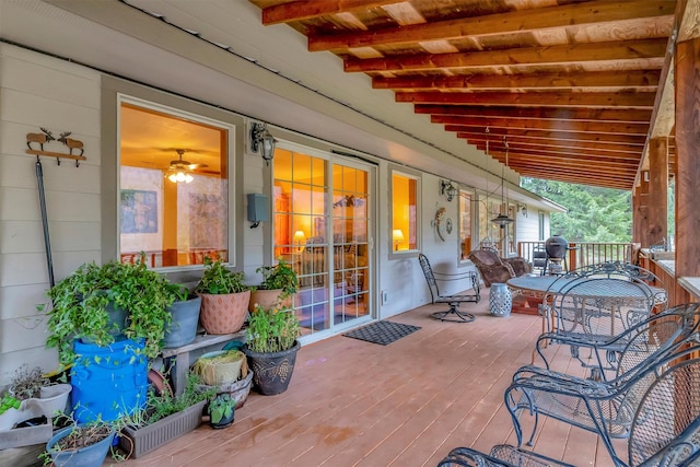 view of patio with outdoor dining area