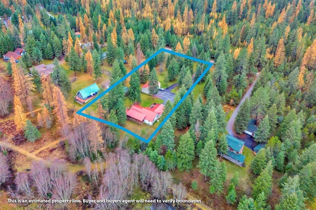 aerial view with a view of trees