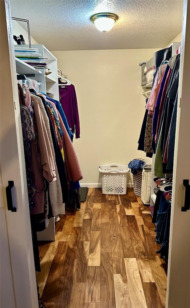 spacious closet featuring wood finished floors