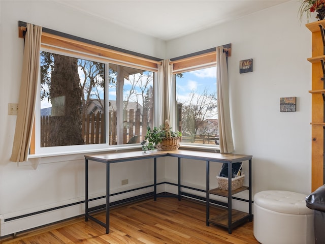 interior space with wood finished floors