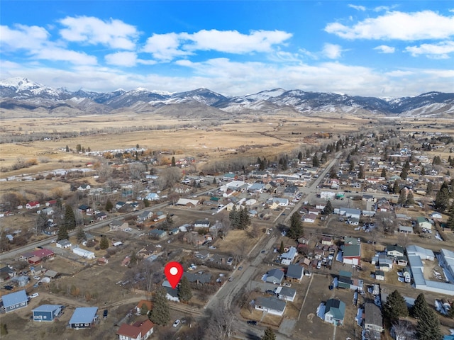 aerial view with a residential view and a mountain view