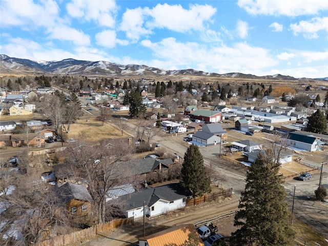 aerial view with a residential view and a mountain view