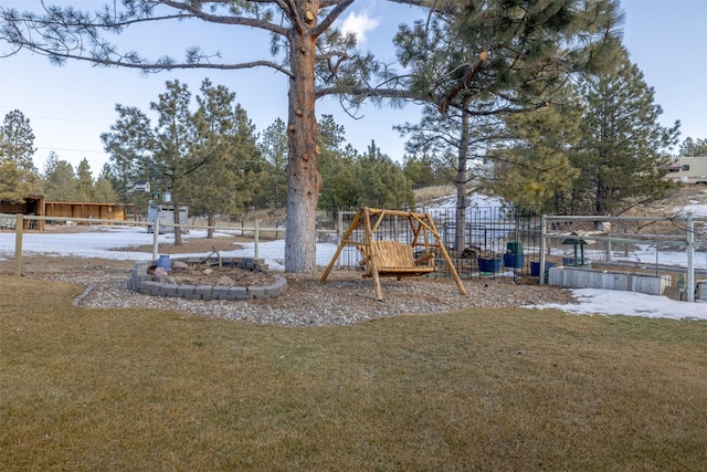 view of yard featuring a playground