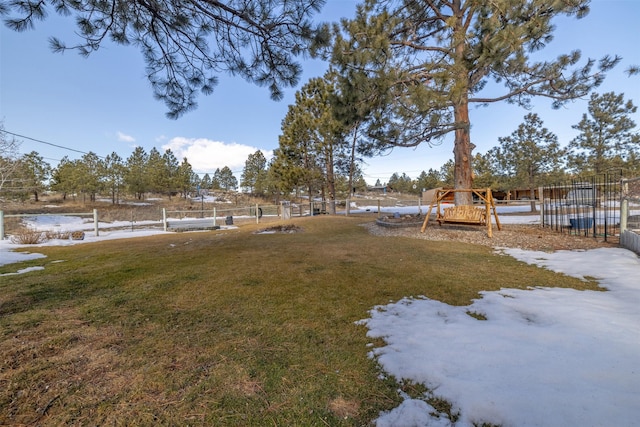 view of yard featuring fence