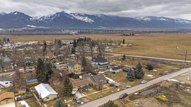 aerial view with a rural view and a mountain view