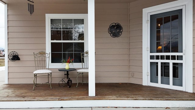 exterior space with covered porch