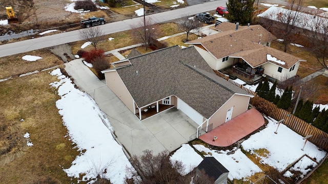 view of snowy aerial view