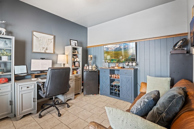 office with light tile patterned flooring