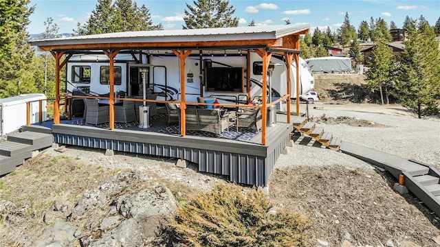 exterior space with a carport