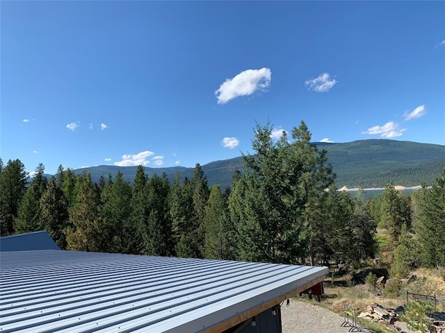 view of mountain feature featuring a view of trees