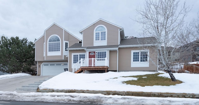 view of front facade with a garage