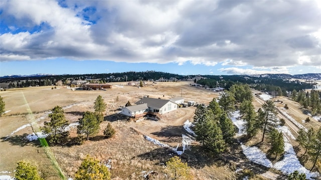 aerial view with a mountain view and a rural view