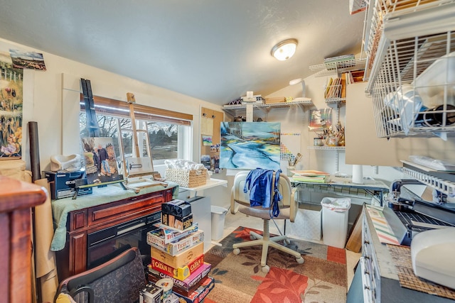 kitchen featuring lofted ceiling