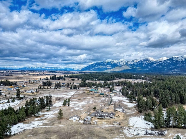 aerial view featuring a mountain view