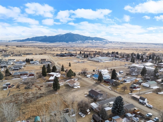 drone / aerial view with a mountain view