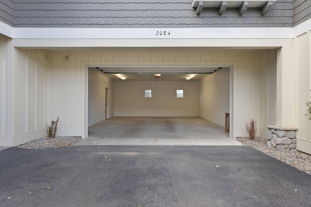 garage with driveway